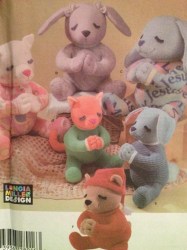 4544 13'' CAT, BUNNY, BEAR, 20'' CAT, DOG, BUNNY FLEECE PATTERN